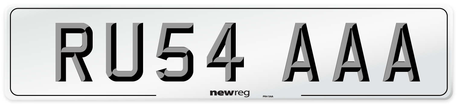 RU54 AAA Number Plate from New Reg